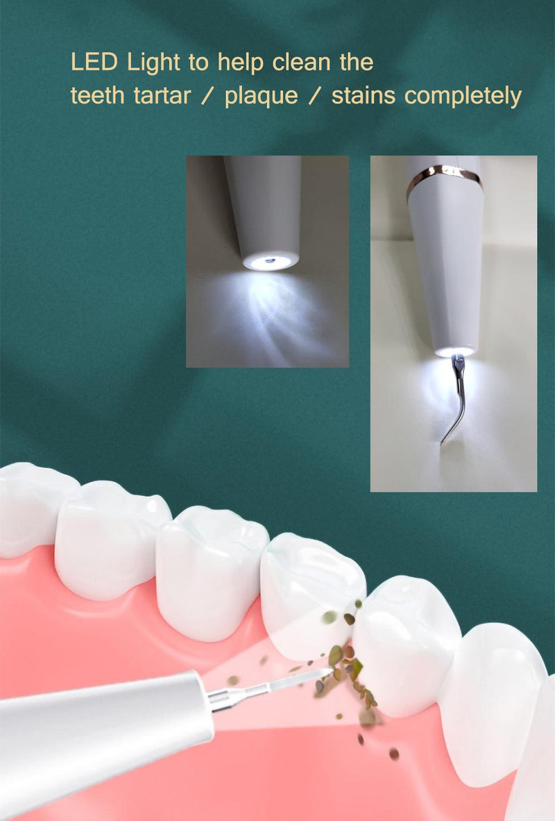 Removedor de tártaro dental, manchas de placa, clareamento portátil com LED - iBonni Innovation Store