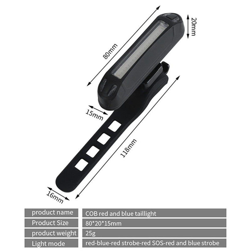 LANTERNA TRAZEIRA PARA BIKE,  SINALIZADOR, recarregável por USB - iBonni Innovation Store