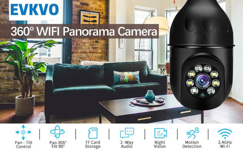 Câmera de Segurança E27 WIFI - Instale no lugar de uma lâmpada - Smart Home. - iBonni Innovation Store